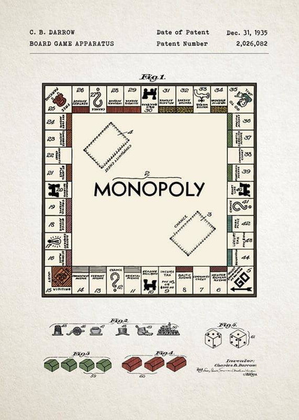 Monopoly gra patent PLAKAT